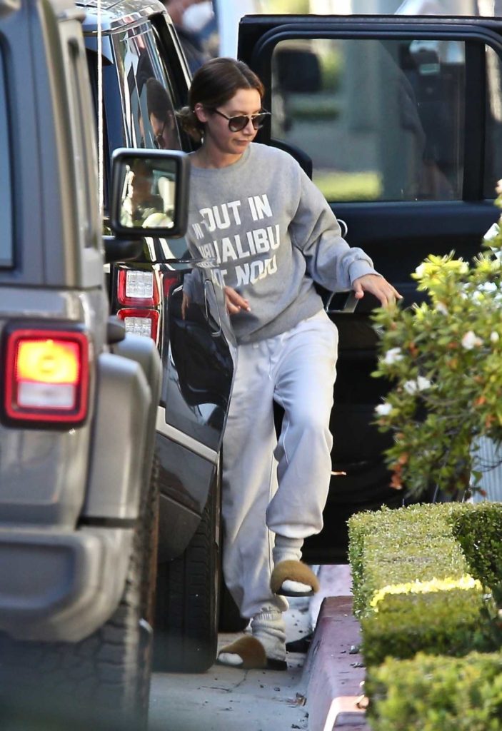 Ashley Tisdale in a Gray Sweatshirt