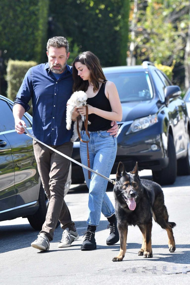 Ben Affleck in a Blue Shirt Was Seen Out with Ana de Armas in Brentwood