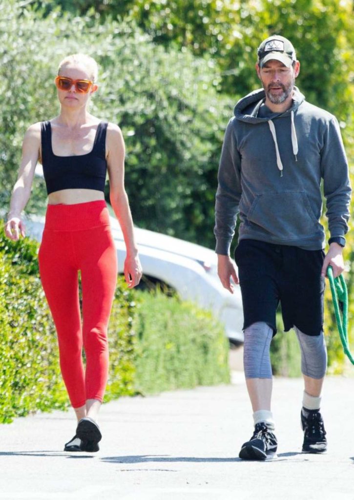 Kate Bosworth in a Red Leggings