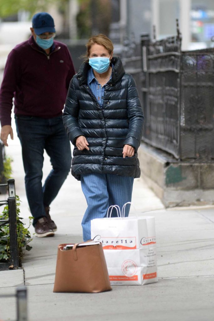 Katie Couric in a Face Mask