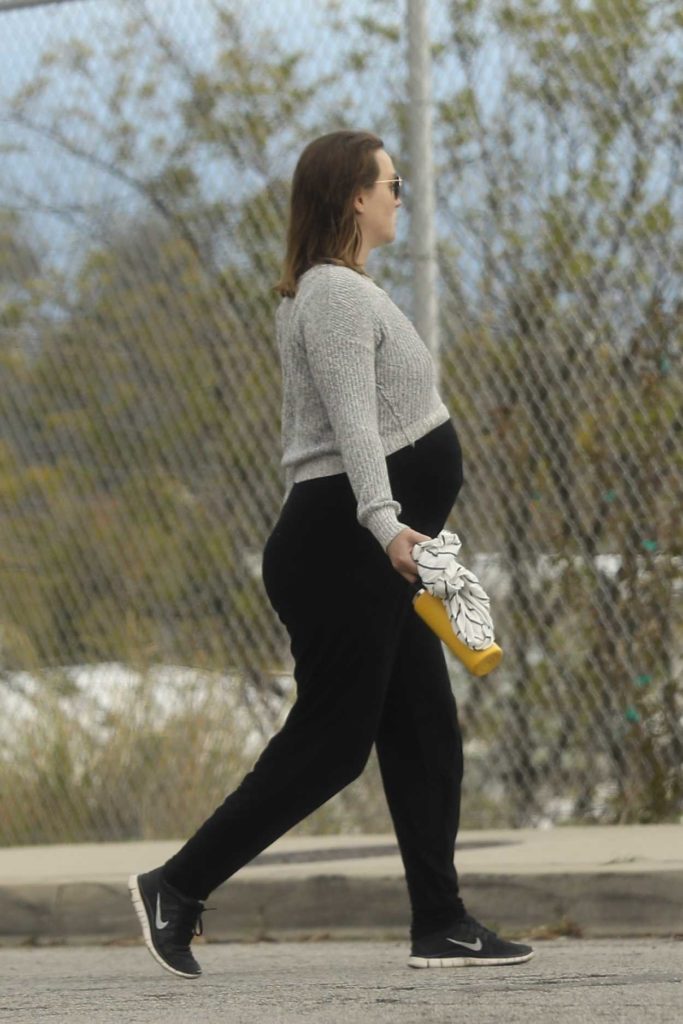 Leighton Meester in a Gray Sweater