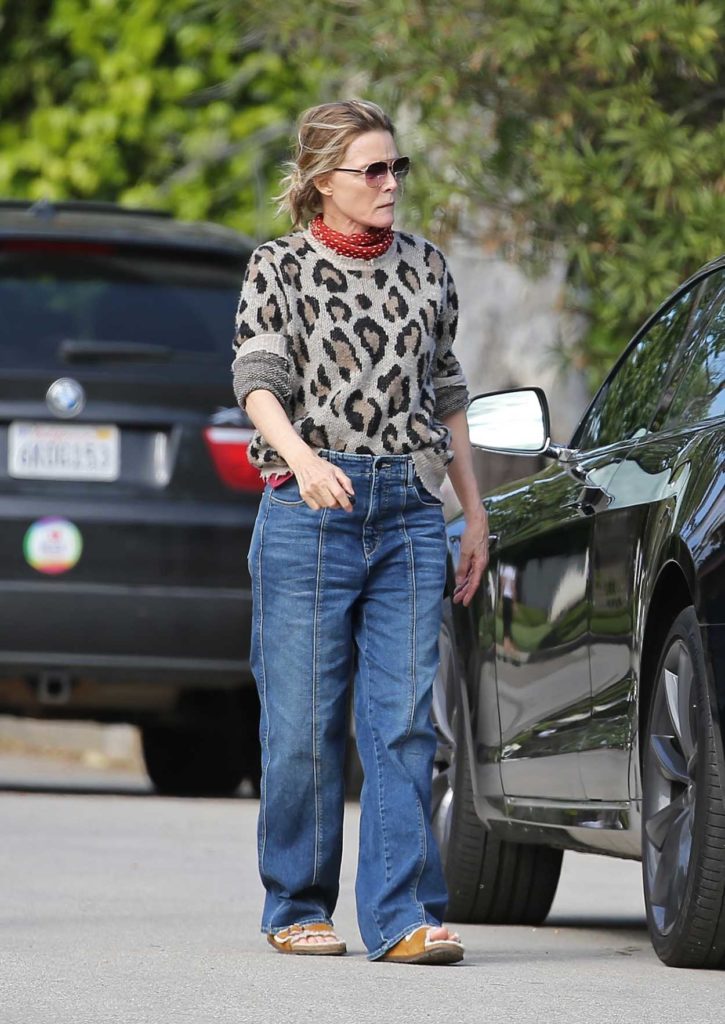 Michelle Pfeiffer in an Animal Print Sweater