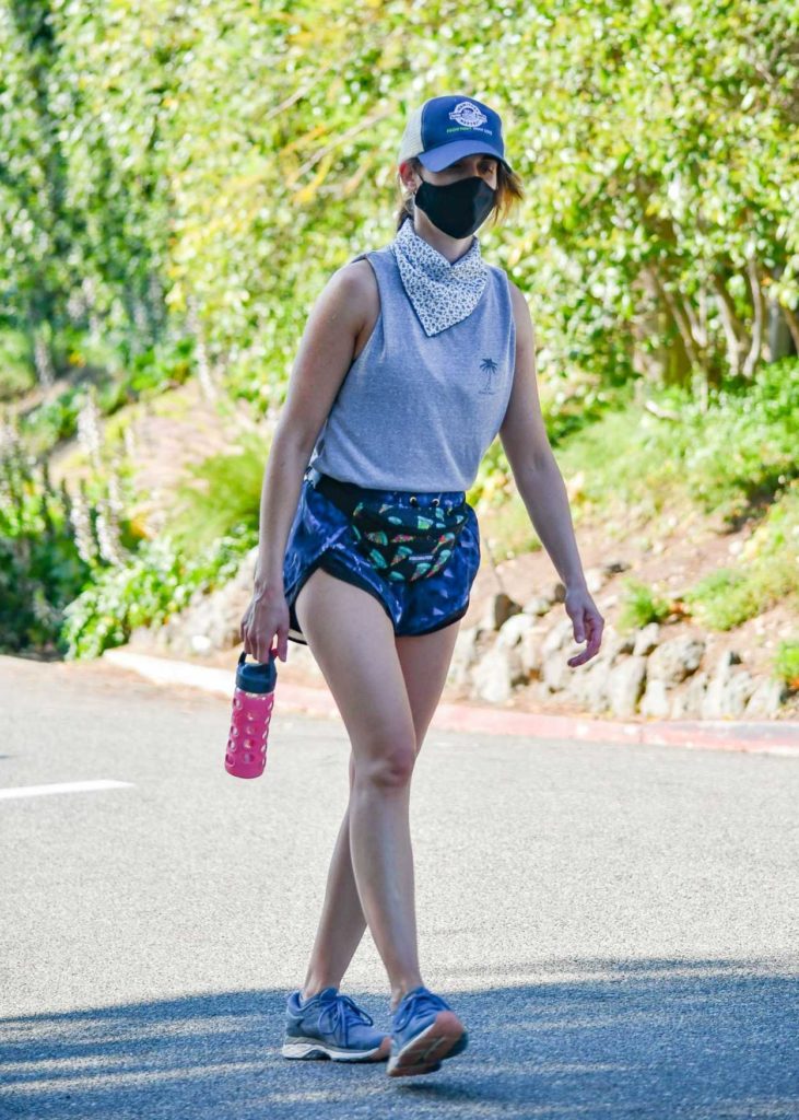 Alison Brie in a Black Protective Mask