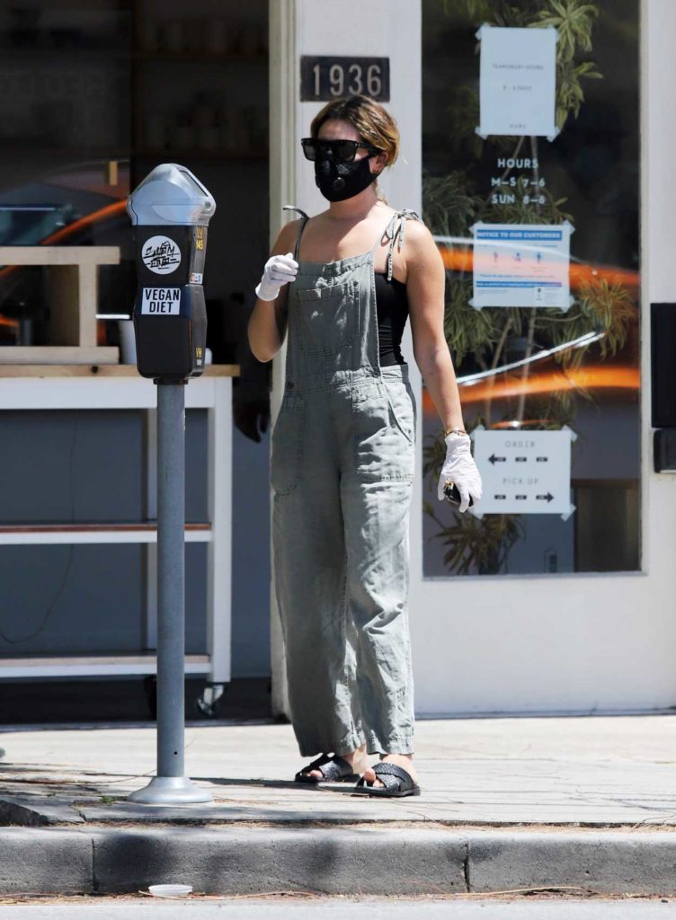 Ashley Tisdale in a Gray Jumpsuit