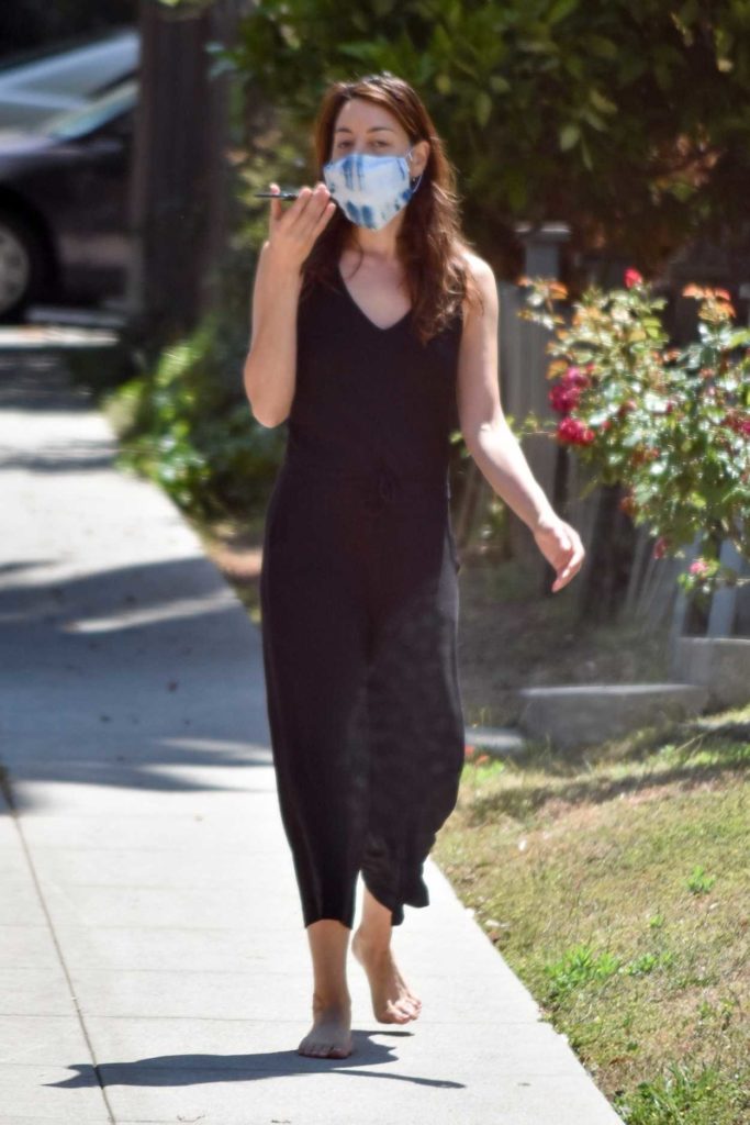 Aubrey Plaza in a Protective Mask