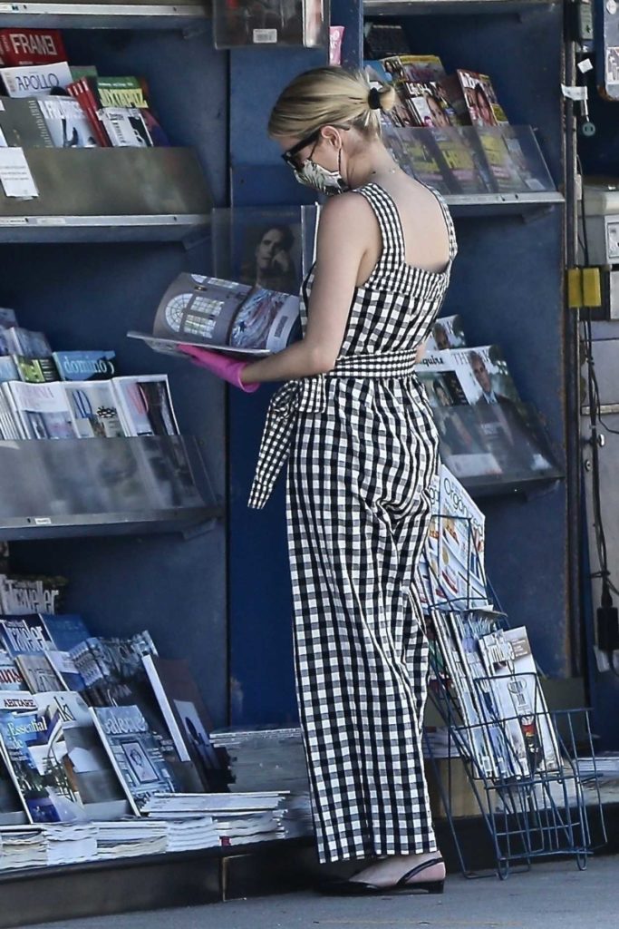 Emma Roberts in a Checked Coveralls