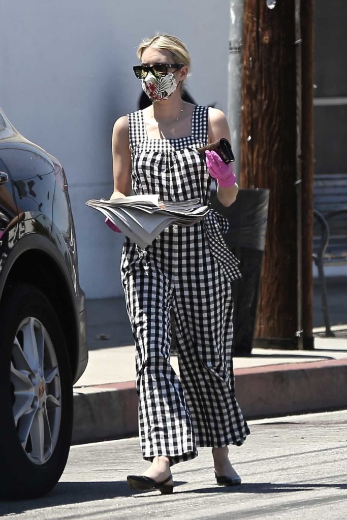 Emma Roberts in a Checked Coveralls