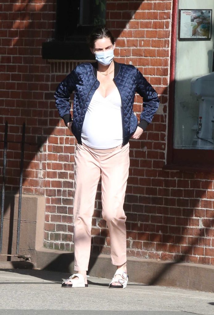 Hilary Rhoda in a Protective Mask