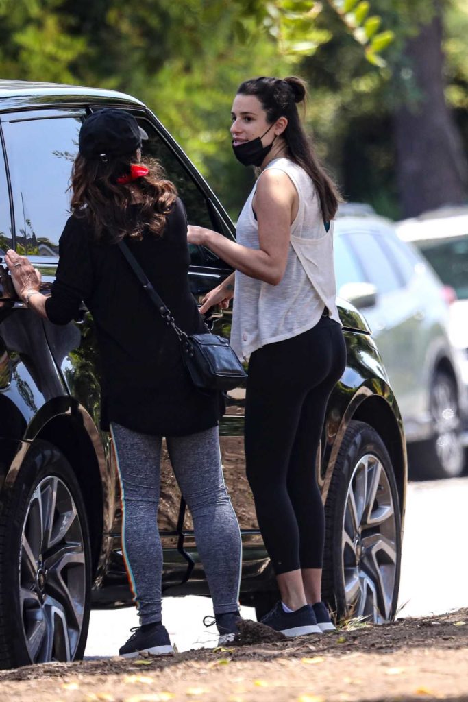 Lea Michele in a Black Sneakers