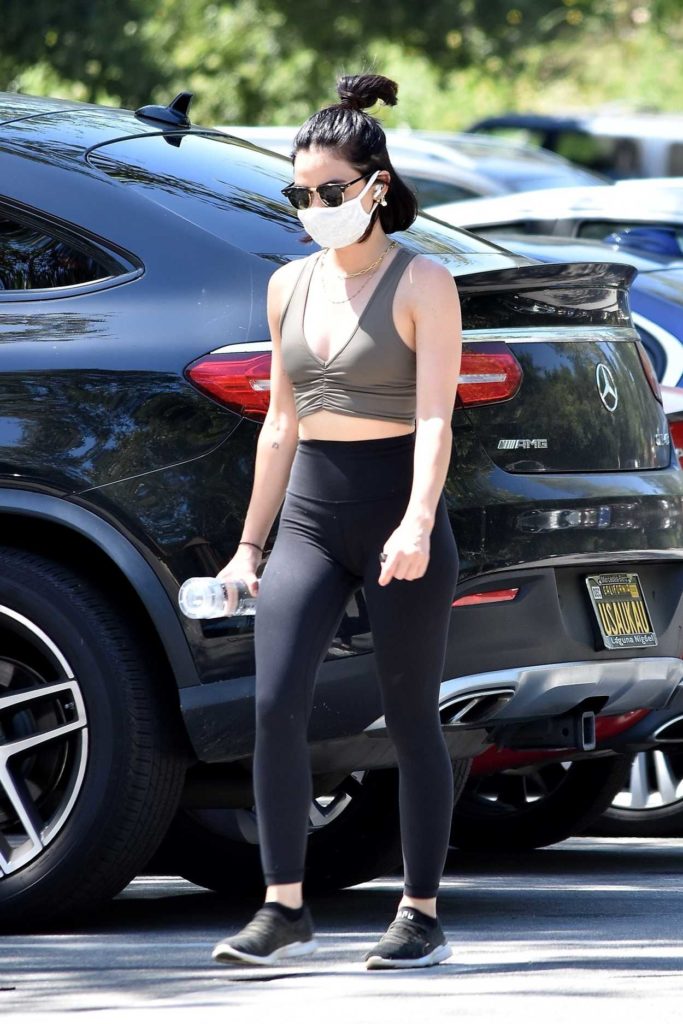 Lucy Hale in a Gray Top
