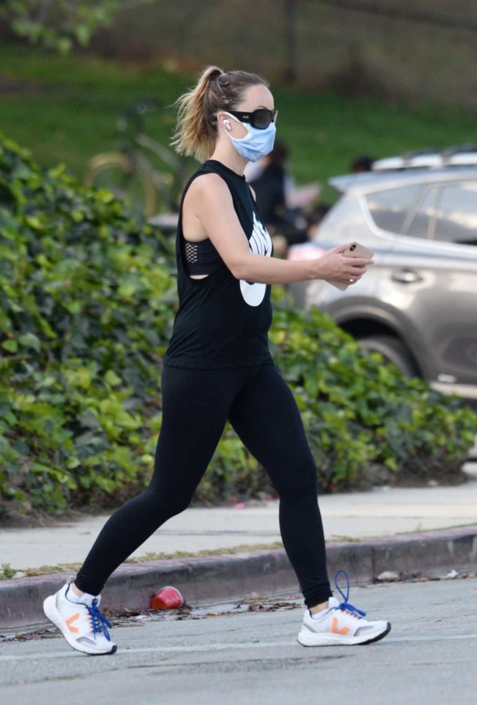 Olivia Wilde in a Protective Mask
