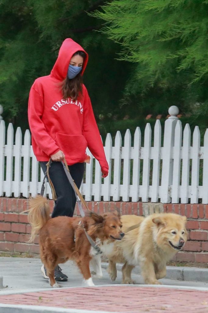 Aubrey Plaza in a Red Hoody