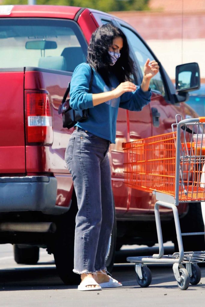 Camila Mendes in a White Flip-Flops