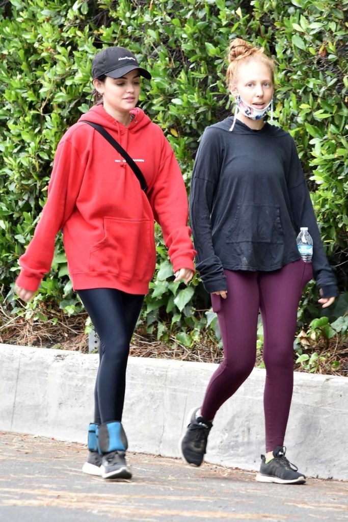 Lucy Hale in a Red Hoody