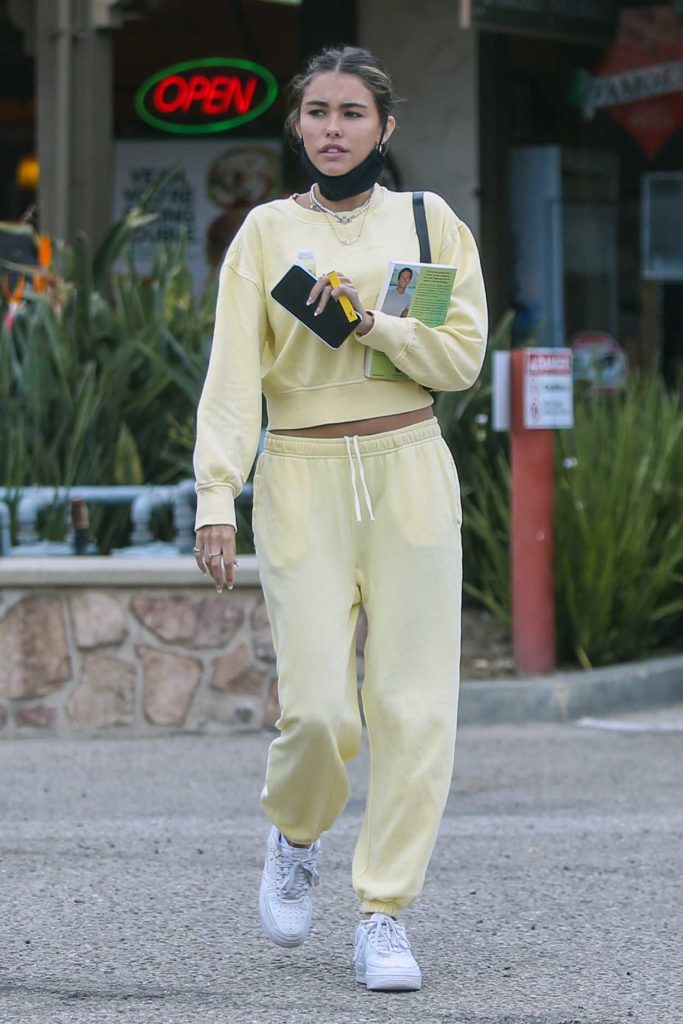 Madison Beer in a Yellow Sweatsuit