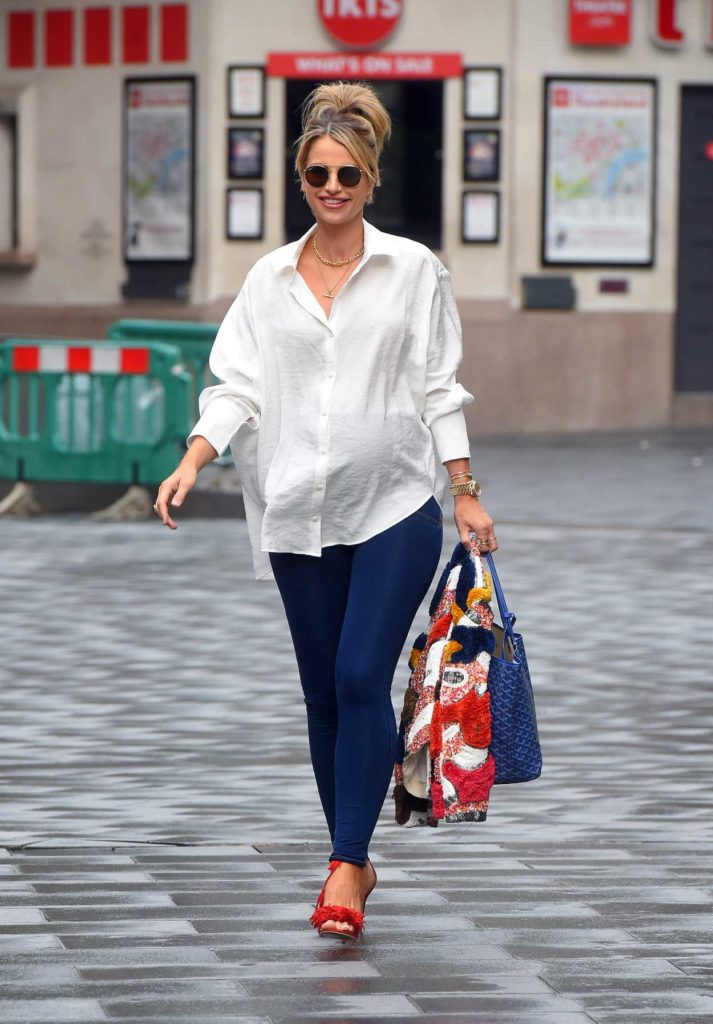 Vogue Williams in a White Blouse