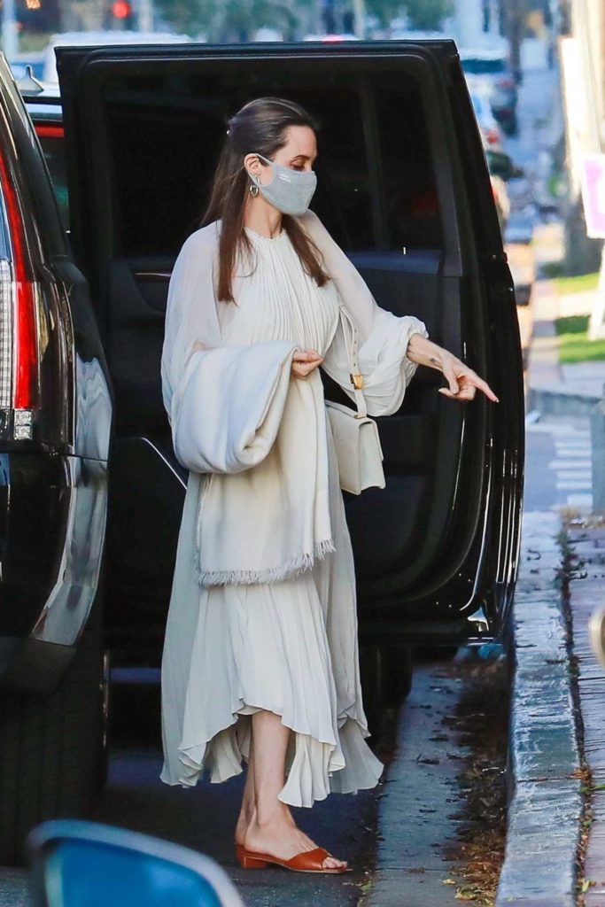 Angelina Jolie in a Protective Mask