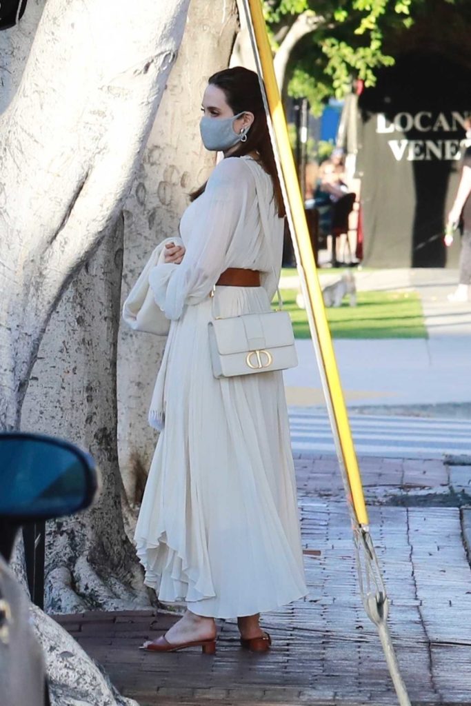 Angelina Jolie in a Protective Mask