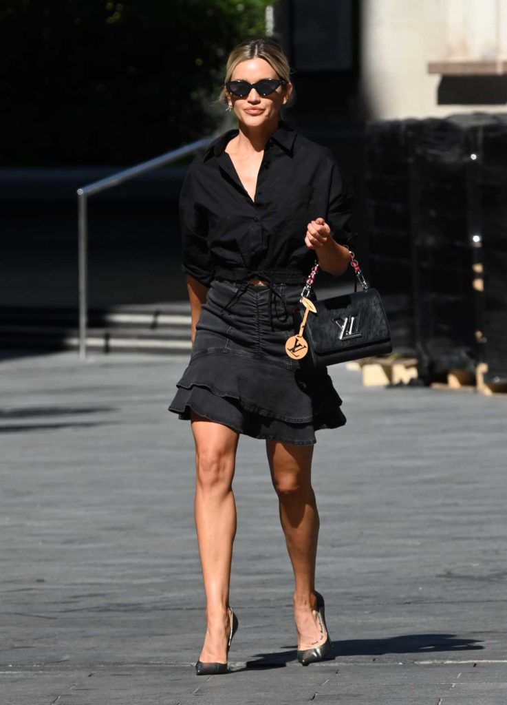 Ashley Roberts in a Black Denim Skirt