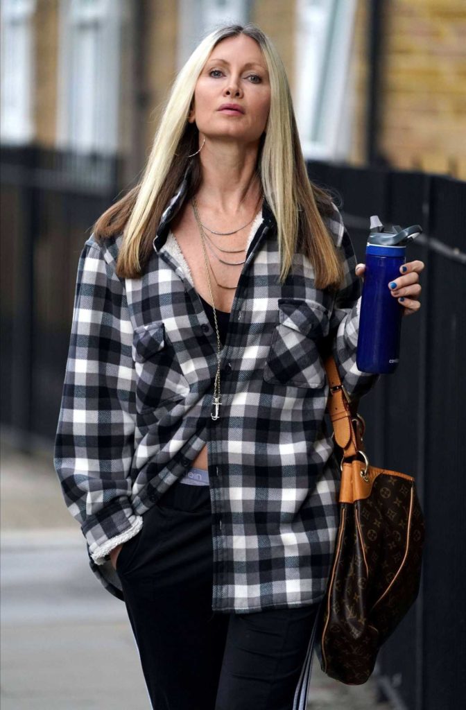 Caprice Bourret in a Plaid Shirt