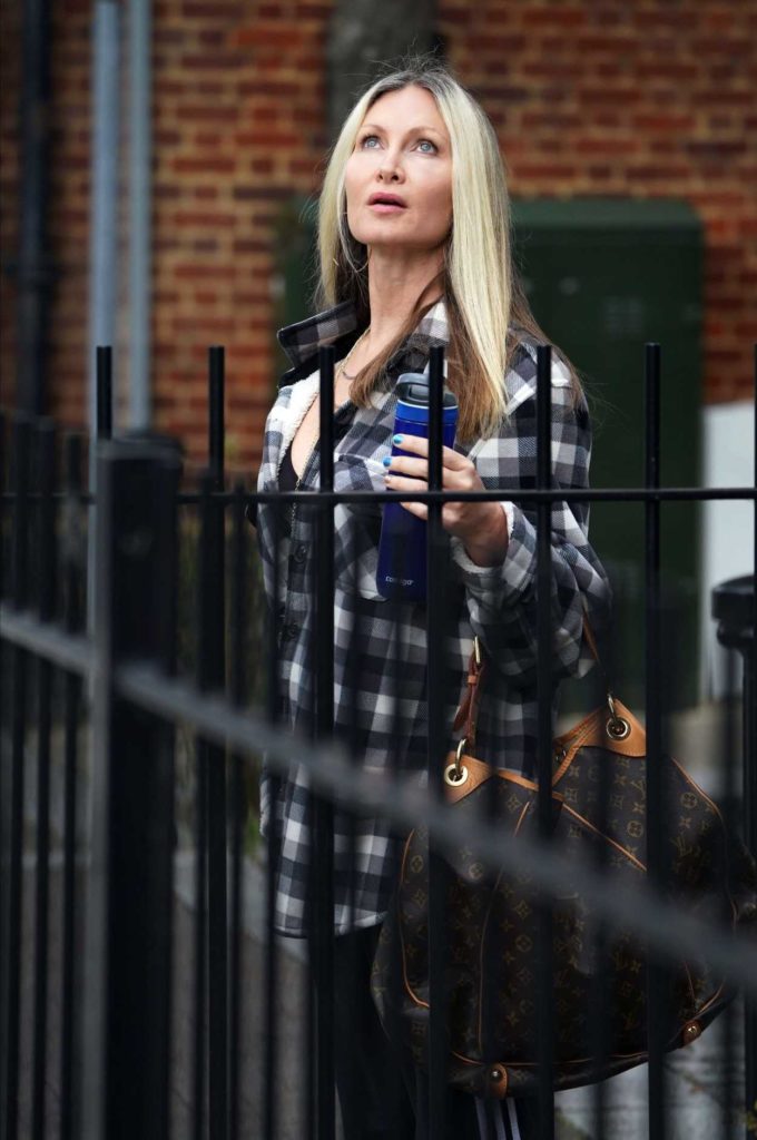 Caprice Bourret in a Plaid Shirt