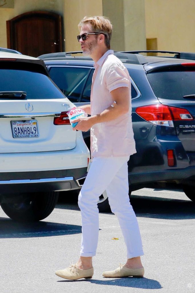 Chris Pine in a White Pants