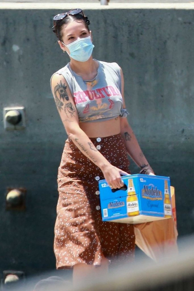 Halsey in a Protective Mask