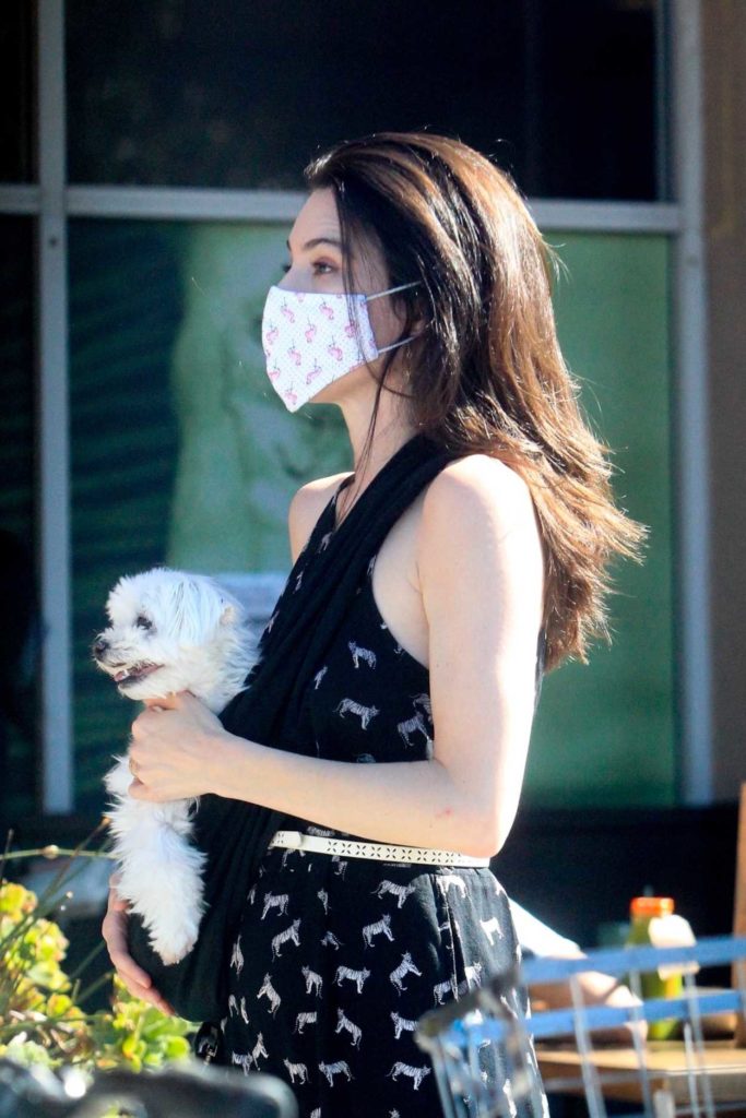 Jaime Murray in a Protective Mask