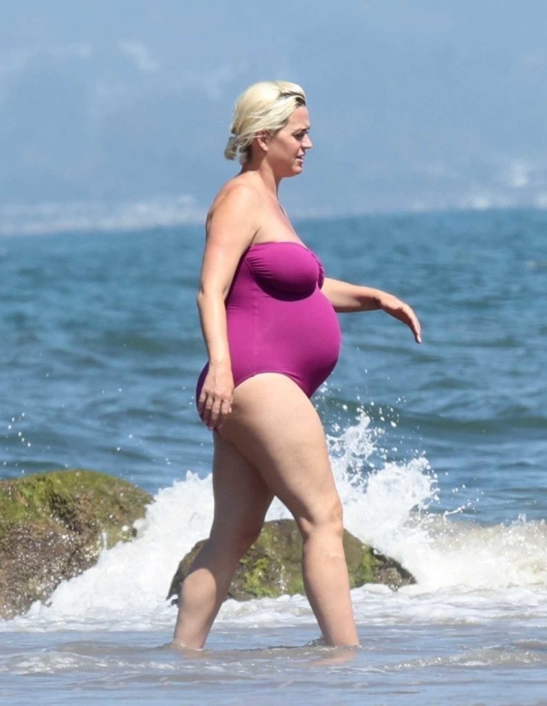 Katy Perry in a Purple Swimsuit