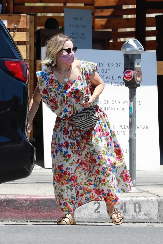 Kristen Bell in a Floral Dress