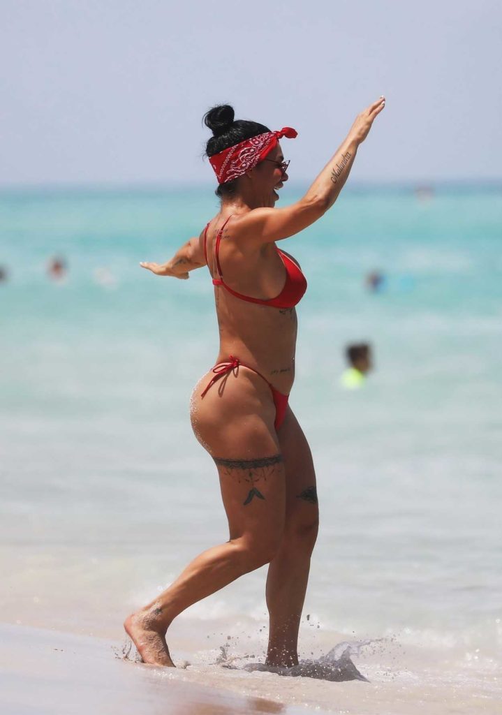 Lis Vega in a Red Bikini