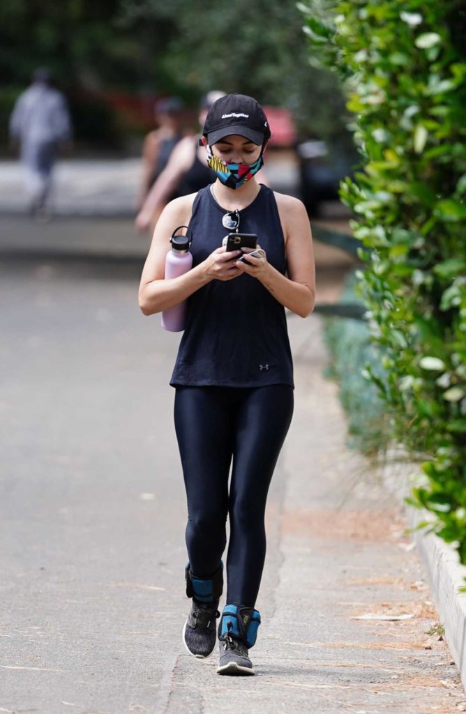 Lucy Hale in a Black Tank Top
