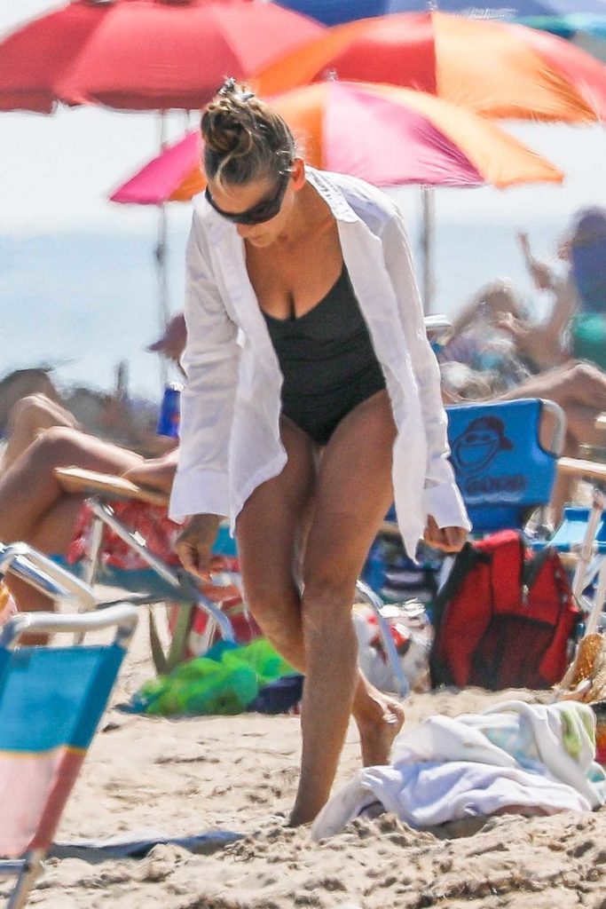 Sarah Jessica Parker in a Black Swimsuit