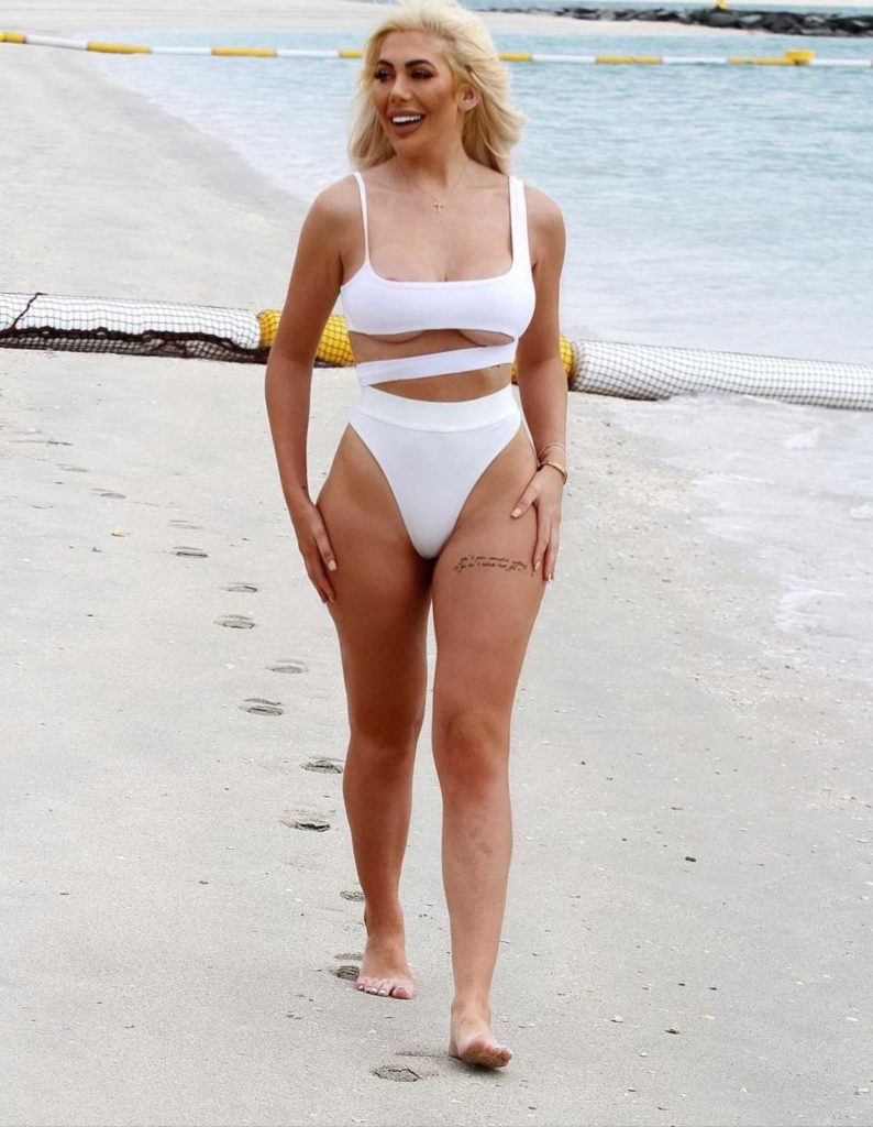 Chloe Ferry in a White Bikini