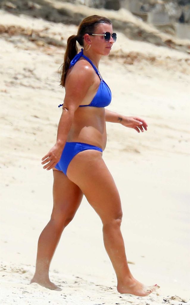 Coleen Rooney in a Royal Blue Bikini