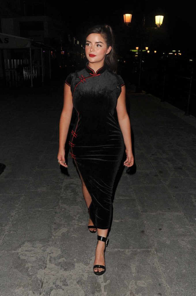 Demi Rose in a Black Dress