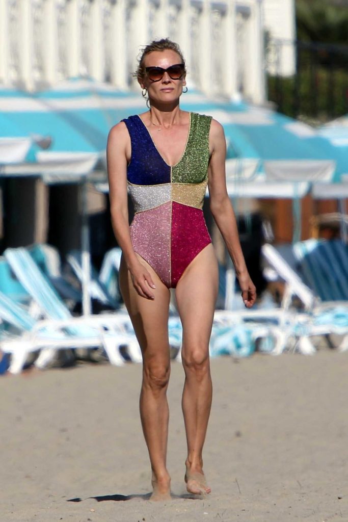Diane Kruger in a Full Colour Swimsuit