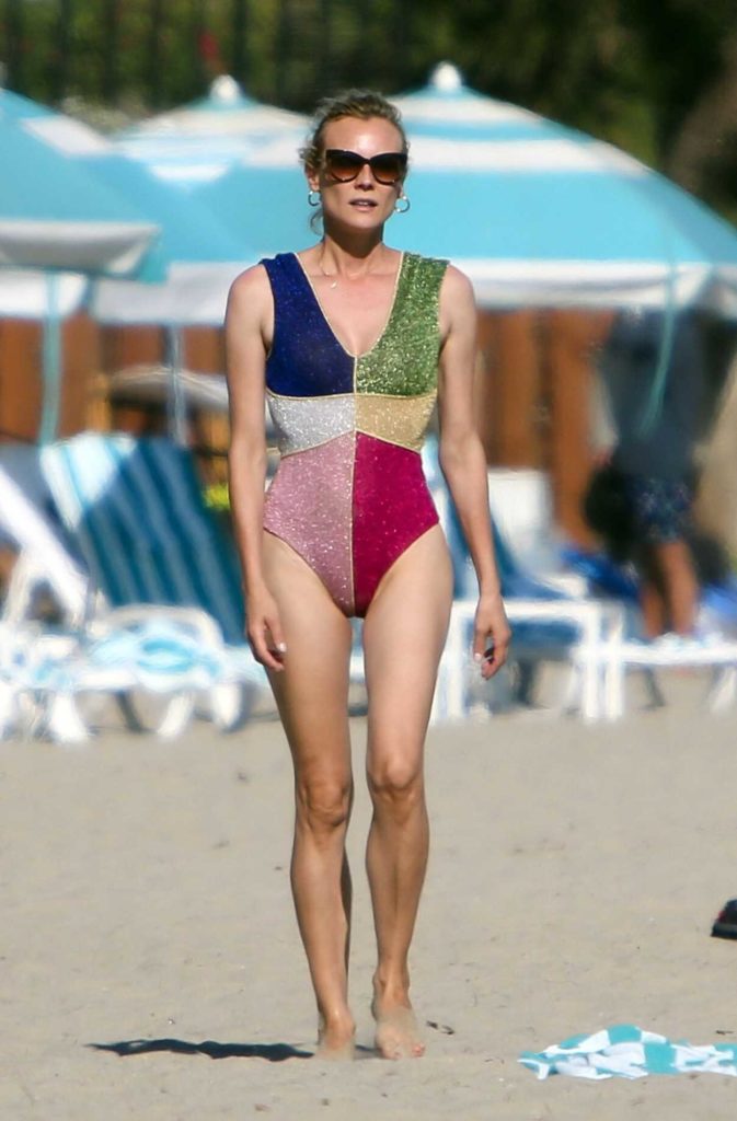 Diane Kruger in a Full Colour Swimsuit