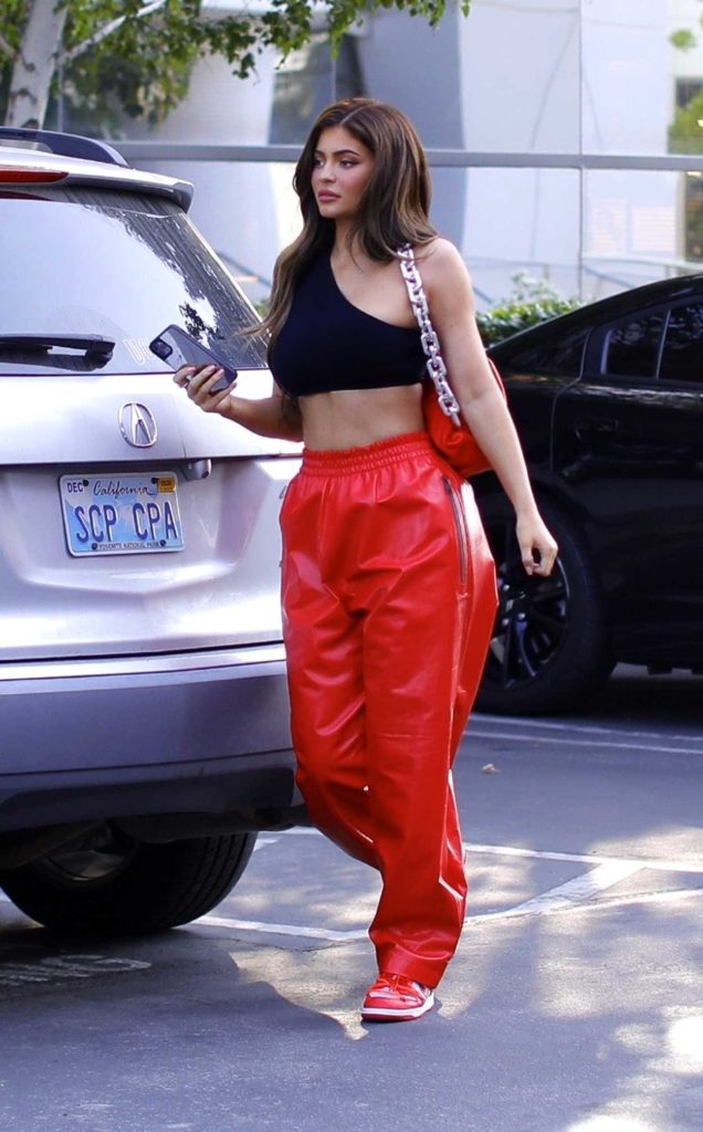 Kylie Jenner in a Red Pants