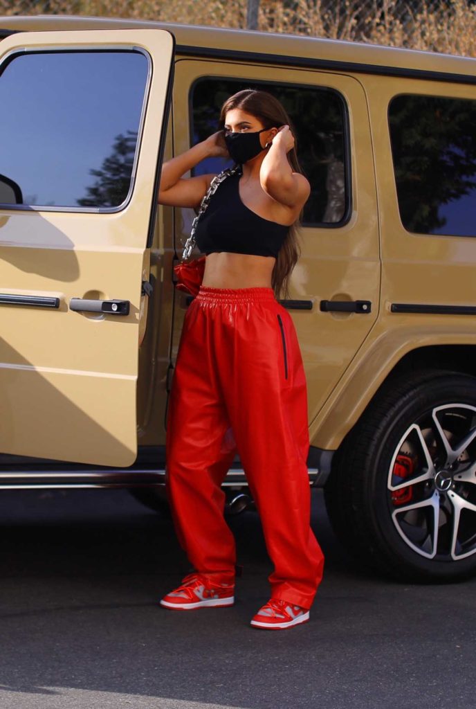 Kylie Jenner in a Red Pants
