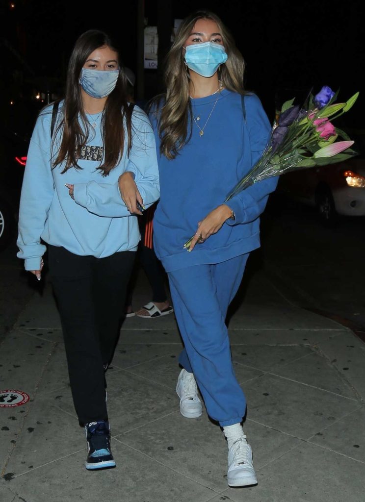 Madison Beer in a Blue Sweatsuit
