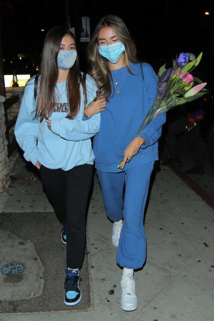 Madison Beer in a Blue Sweatsuit