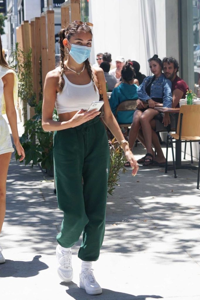 Madison Beer in a Green Sweatpants