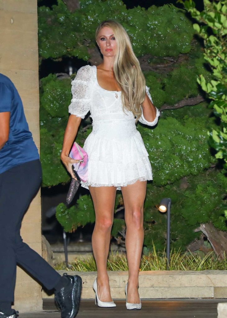 Paris Hilton in a White Dress Leaves Nobu in Malibu 08/29/2020 ...