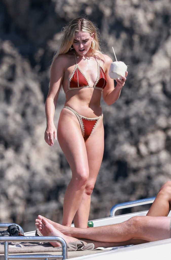 Perrie Edwards in a Red Bikini