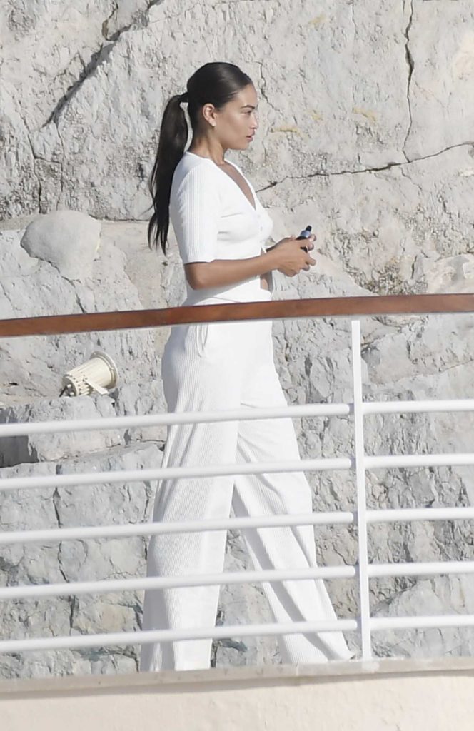 Shanina Shaik in a White Suit