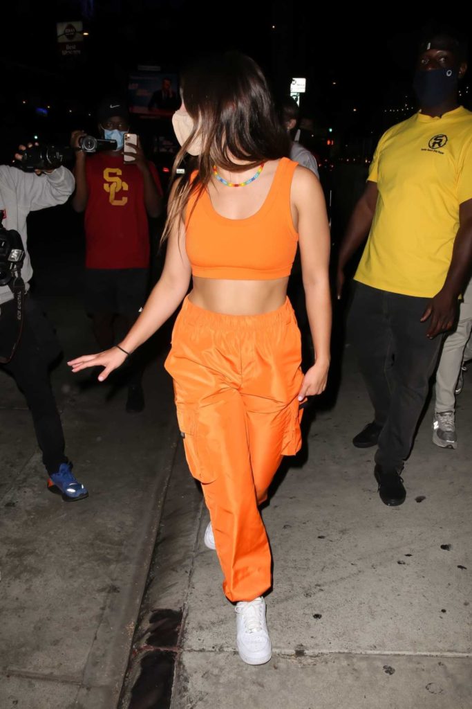 Addison Rae in an Orange Outfit