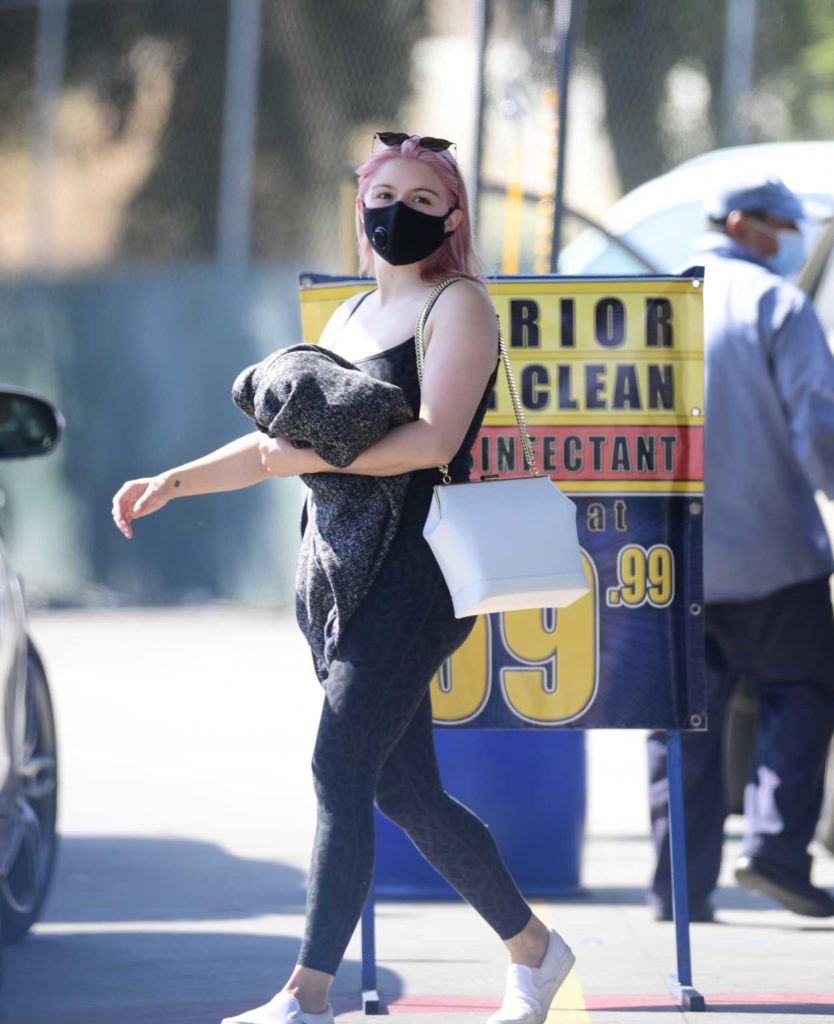 Ariel Winter in a Black Protective Mask
