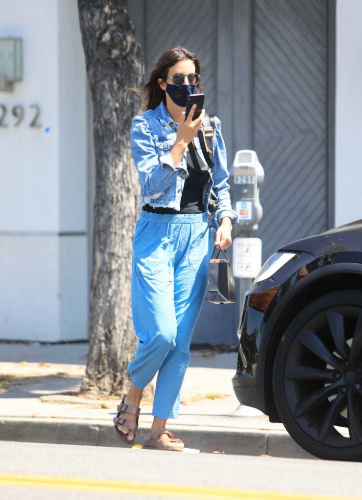 Jessica Alba in a Blue Denim Jacket
