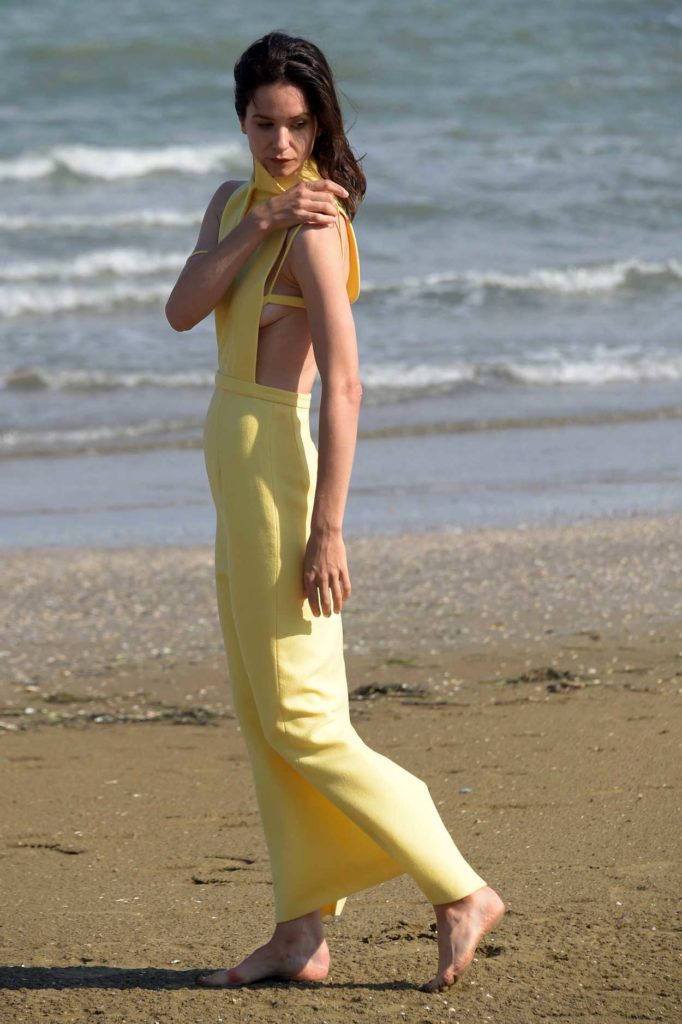 Katherine Waterston in a Yellow Dress